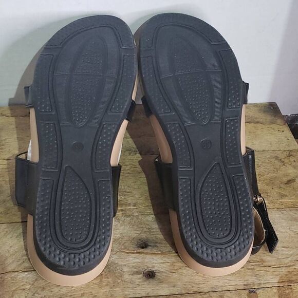 FUDYNMALC Womens Black Tan Slingback Orthotic Arch Support Comfort Sandals Sz 39 - Picture 5 of 7